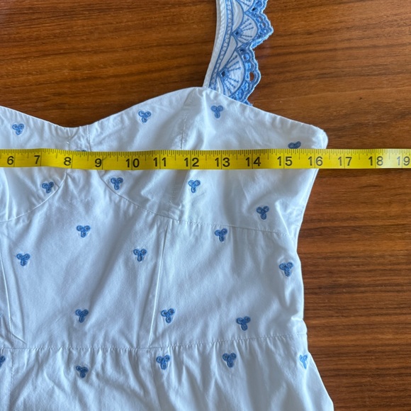 Jonathan Simkhai white & sky blue eyelet midi dress S/M Please read about size - Picture 14 of 16